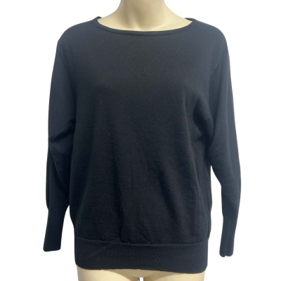 Uniqlo Womens Size XS Black Wool Crew Neck Jumper  