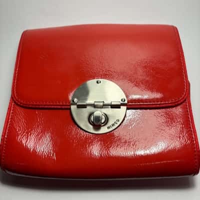  Mimco Patent Red Cross Body Bag 120cm strap 