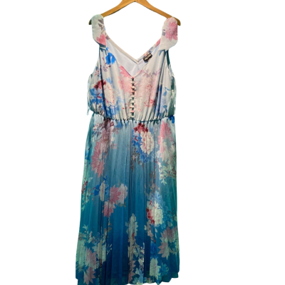 City Chic Womens  Size S Midi Dress Blue / Floral / Pink  