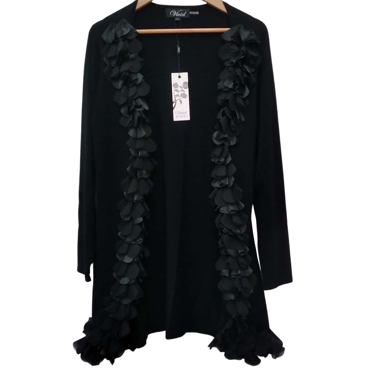 VIVID Womens L Black Knit Cardigan (03, 160)(s)