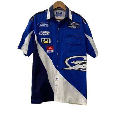 Vintage Ford Performance Racing Pit Crew Button-Up Shirt Size L