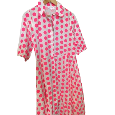  Womens  Size XS Short Sleeve Dress  Pink  / White 