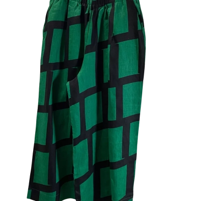 ELK Checked Wide Leg Linen Pants Size 10