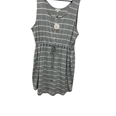   Sandy Beach Womens  Casual Grey / White Striped Sleeveless Dress    Size XXL