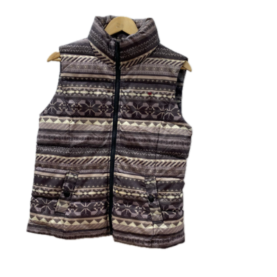 Tommy Hilfiger Womens Size M Sweater Vest Beige / Brown / White 
