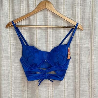 Bras N Things Womens  Size 12 B Bra Blue 