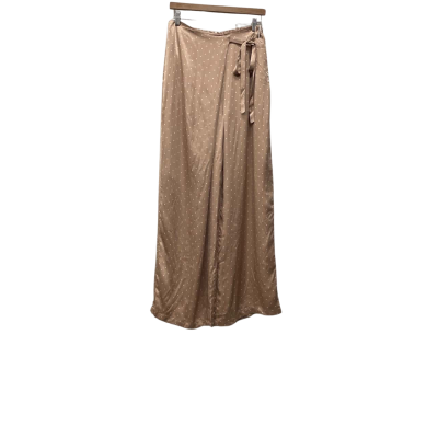 Veronika Maine Womens  Size 14 Wide Leg Pants Champagne / Polka Dot 