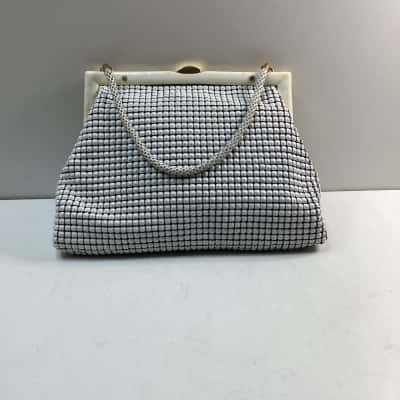 Vintage Glomesh Womens Handbag Gold / White 