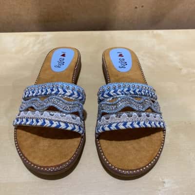 I love Billy’s Women’s  Flats Blue Sparklys