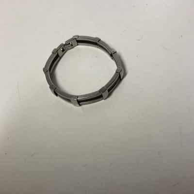 Mens Bracelet stainless steel with black inserts