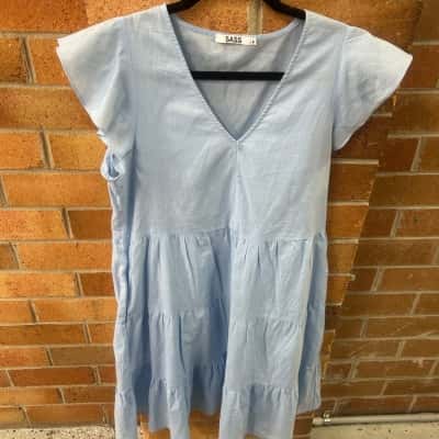 Sass Womens  Size 8 Mini Dress Blue 