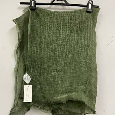 Luxury Ogilvies Silk/Cotton Scarf Forest Green
