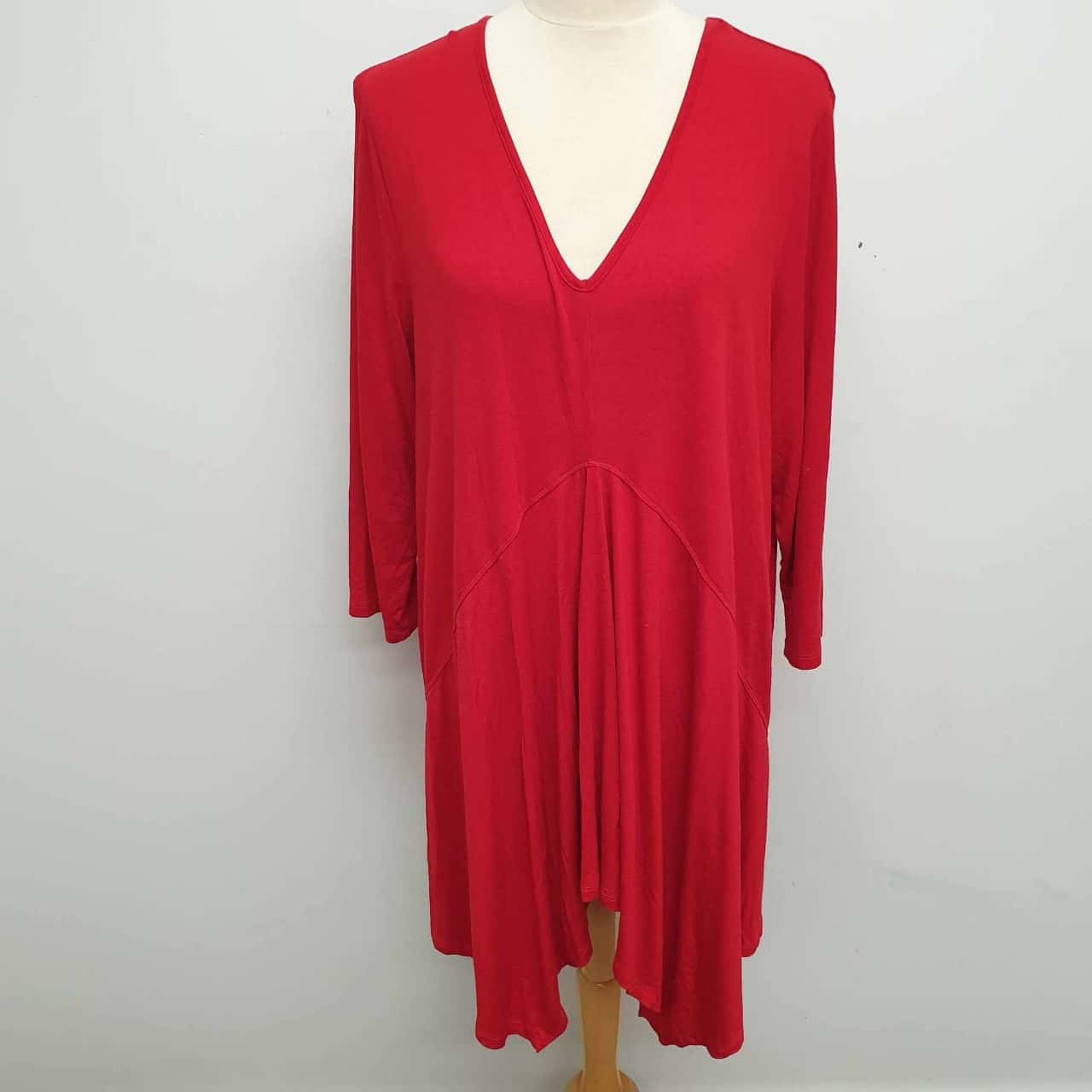 Used Tunic Top TS Taking Shape Super Classy Red Gathered Front Detail Tunic Style Top ...