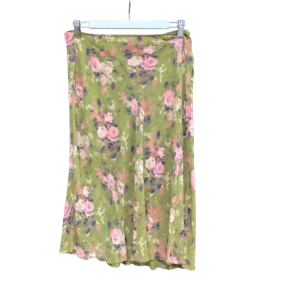Collette Dinnigan -  Womens  Size M Midi Skirt Floral / Green 