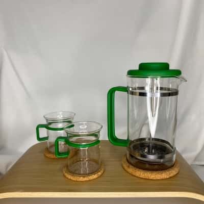Vintage Bistro coffeemaker 8 cups and 2 coffeeglasses from bodum