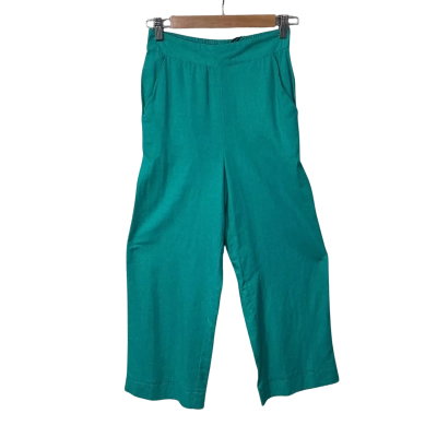 Betty Basics Womens  Size 6 Teal Linen Blend Wide Leg Pants (new)
