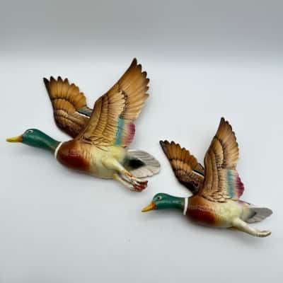 Beautiful Vintage Mallard Ducks Wall Art Set Of 2