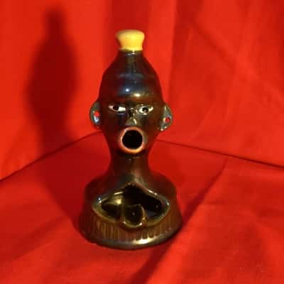 Vintage Mid Century Ceramic Smoking Zulu Ashtray