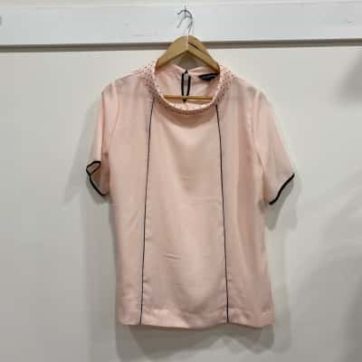 Liz Jordan Womens  Size L Short Sleeve Top Pink  