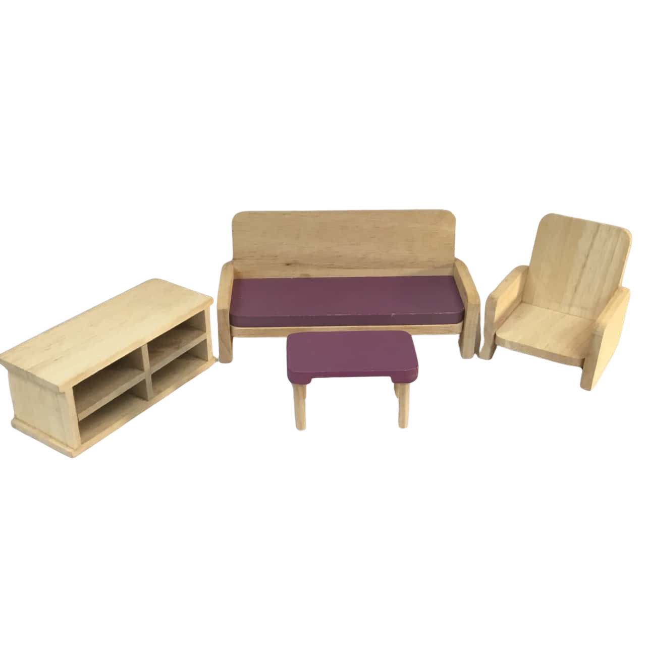 Wooden Doll House Accessories as pictured