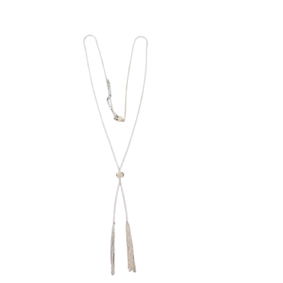 Lovisa Womens Necklace Silvertoned snake chain with knot and chain tassels