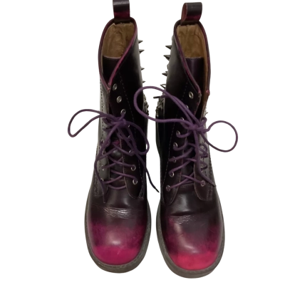 Women’s Jeffrey Campbell Size 8 Black  / Purple studded leather boots