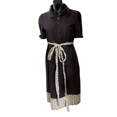 Cue Womens  Size 10 Casual Dress Brown / White 