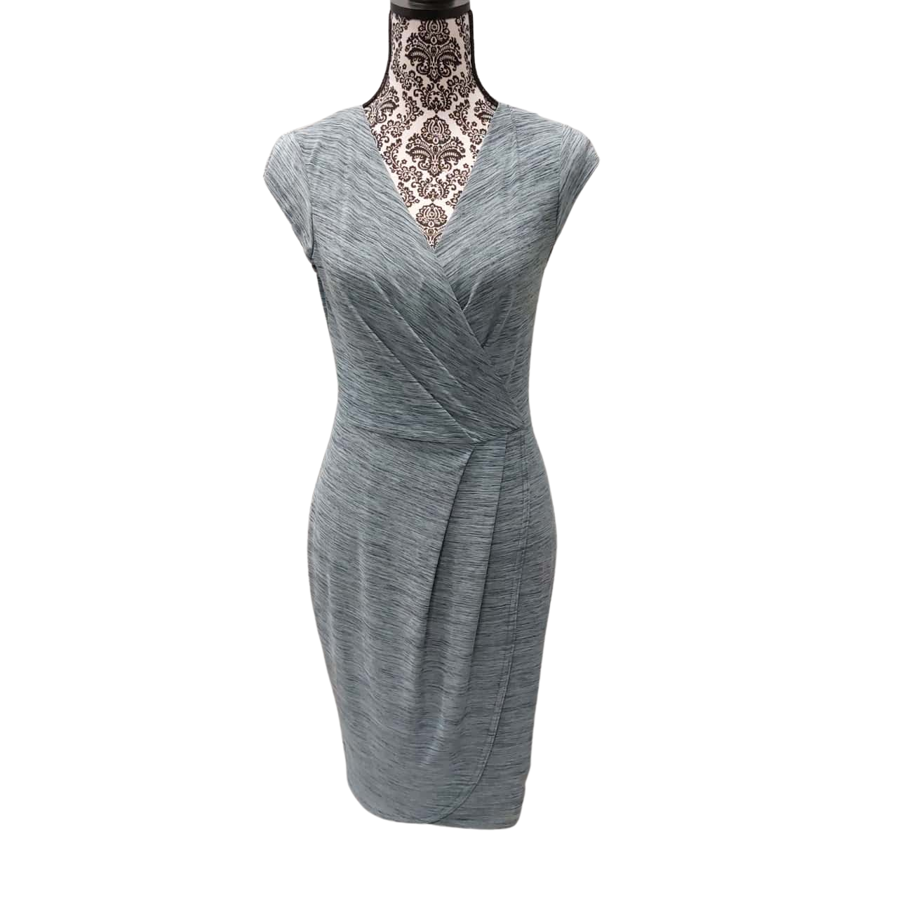 Oasis Foschini Womens Size 10 Bodycon Dress / Short Sleeve Dress / Wrap  Dress Blue (s)