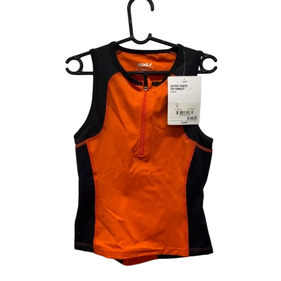 2XU Active Youth Tri Singlet Kids  Size M Black  / Orange 