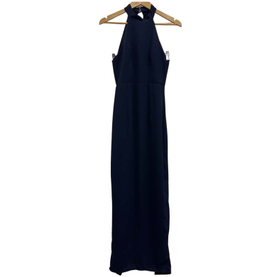Bariano Womens  Size 8 Halter Neck Maxi Dress Navy Blue 