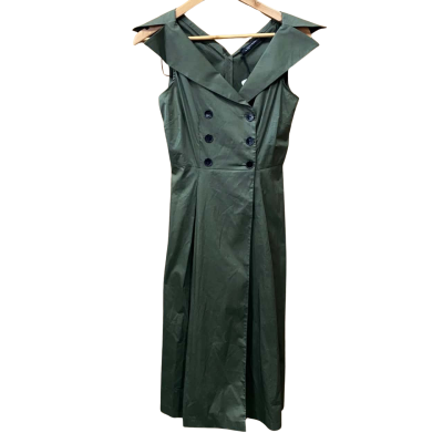 Zara Khaki Green Trench Coat Dress Size XS