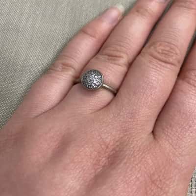 Womens Pandora 925 Silver ALE Diamanté Cluster Ring