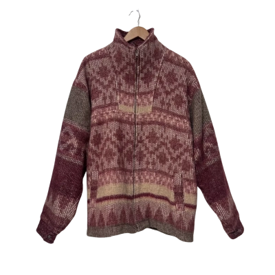  Alpaca Fina Size XL Maroon Blend Alpaca Jacket