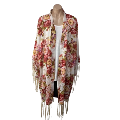 Peace Angel Womens One Size White / Pink  / Purple / Green  / Yellow Floral Robe (new)
