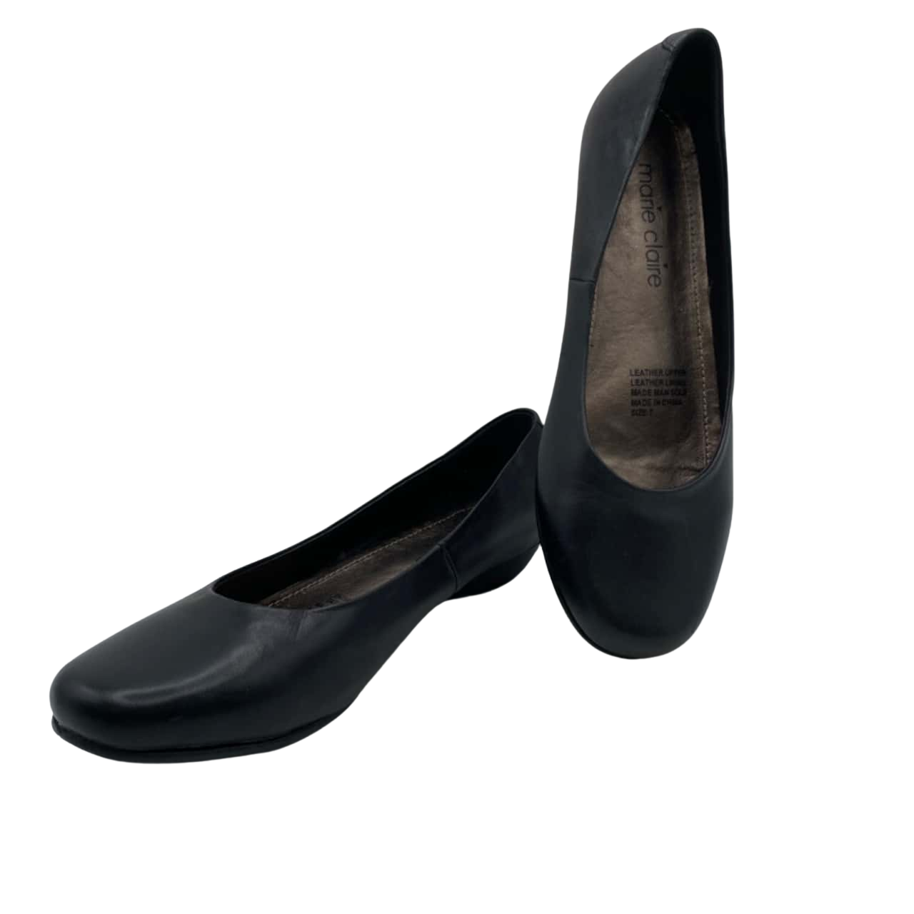 Marie Claire Womens Leather Court Shoes Size 37 Black (s)