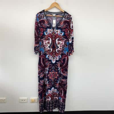 Rockmans Colourful Paisley Print Dress  Size 14 