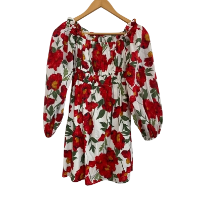 Minnie & Co Womens  Size 12 Floral Dress / Mini Dress Floral / Green / Orange / Red / White 