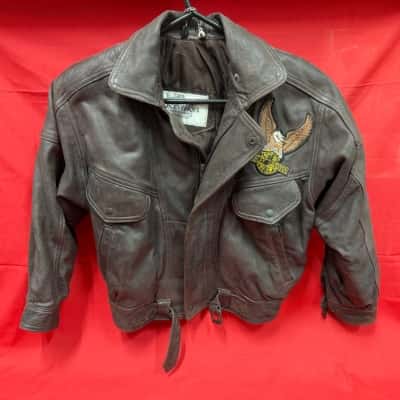 Revillon Boutique Paris Brown Leather Bomber Jacket
