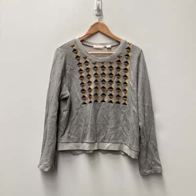 Sass & Bide Womens  Size S Sweatshirt Grey / Pattern 