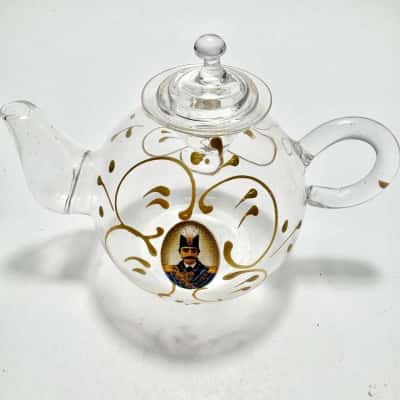 Persian Miniature Glass Saffron Brewing Teapot
