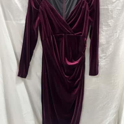 Anthea Crawford burgundy velvet dress  Size 12 