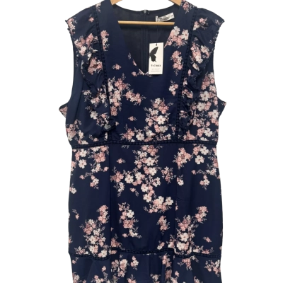 St.Frock Womens  Size 20 Mini Dress Cream / Floral / Navy Blue / Pink  