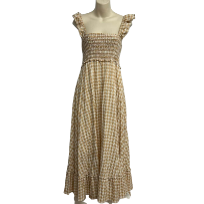 Max Studio Size M Checked Orange Dress 