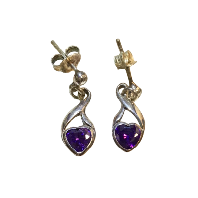  Womens S/Silver amethyst Earrings