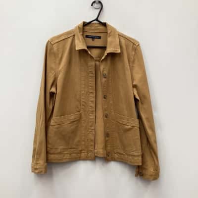French Connection Womens  Size 14 Denim Jacket Mustard 