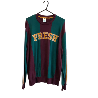 The Fresh Prince Men's Size XL Knit Jumper Maroon & Green 