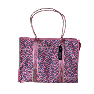 Elle Sport Womens Pink / Blue /White Patterned Large Tote Bag (new) 