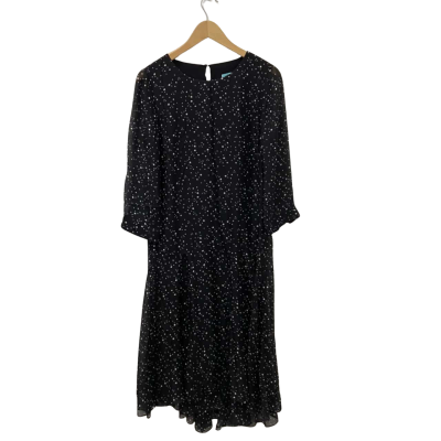 Blue Illusion Womens  Size S Midi Dress Polka Dot 