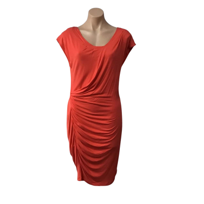 Country Road Womens Size M Orange Tuck Jersey Sleeveless Dress (new)