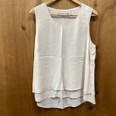 The Ark Beige Sleeveless Blouse Size L